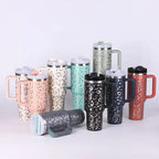40 Oz Tumbler With Handle Straw Insulated, Stainless Steel Spill Proof Vacuum Coffee Cup Tumbler With Lid Tapered Mug Gifts For Valentine Lover Suitable For Car Gym Office Travel cjdropshipping