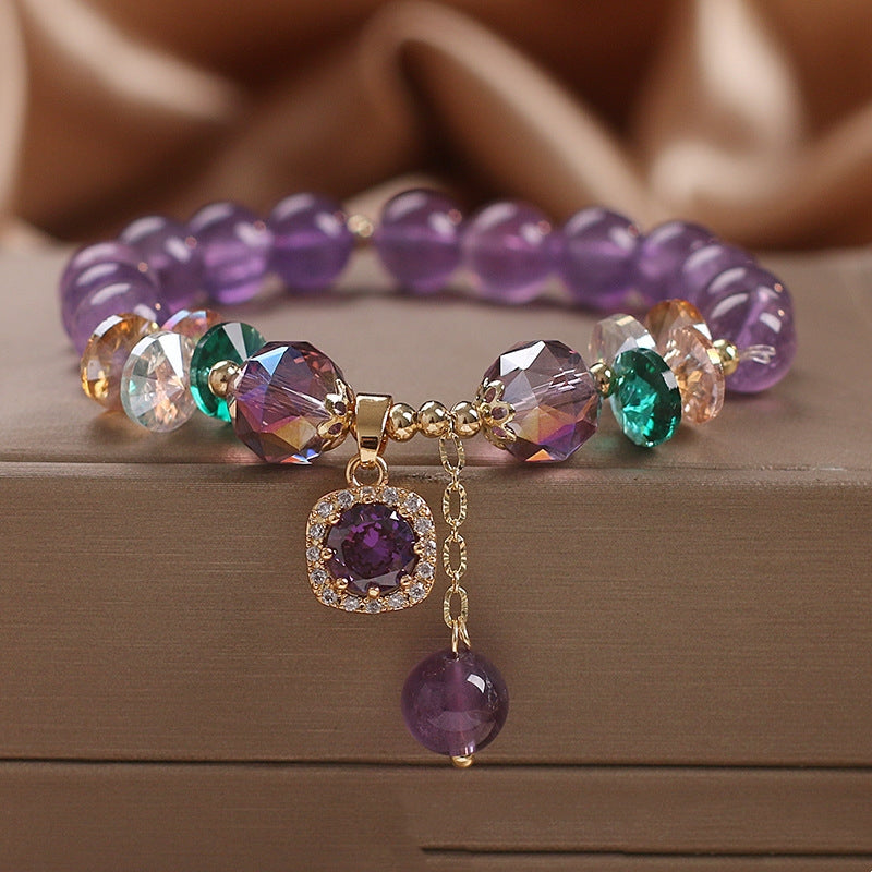Internet Celebrity Special-interest Design Natural Amethyst Bracelet