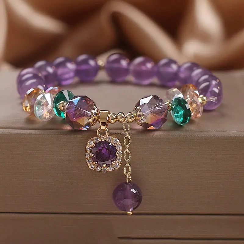 Internet Celebrity Special-interest Design Natural Amethyst Bracelet cjdropshipping