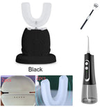 360 Degrees Intelligent Automatic Electric Toothbrush Waterproof U Type Tooth Brush Whitening Blue Light USB Charging cjdropshipping