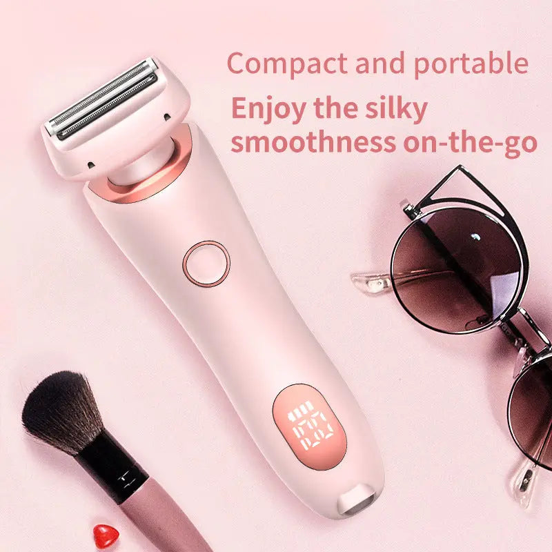 2 In 1 Hair Removal Epilator USB Rechargeable Trimmer Women Body Razor Face Leg Armpit Bikini Hand Pubic Shaver Hair Remover cjdropshipping