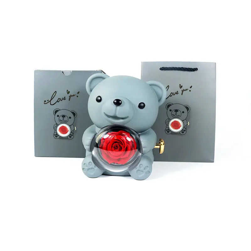 Eternal Rose Teddy Bear Gifts Box With Necklace - Grab Online Now