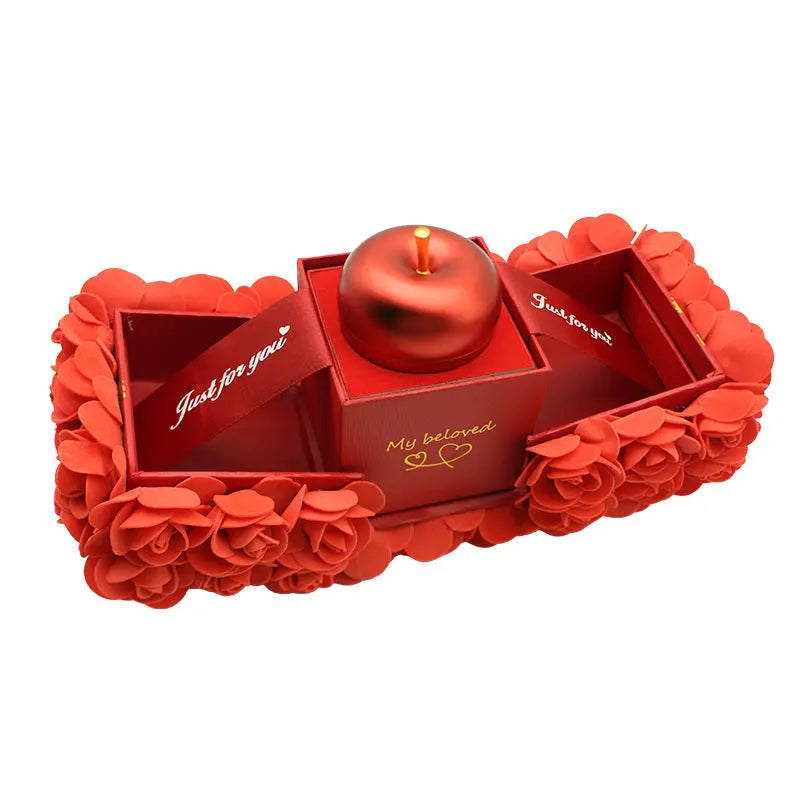 Valentines Day Gift Soap Rose Gift Box Crystal Pendant Necklace Eternal Flower Jewelry Box Set Wedding Birthday Gift For Girlfriend - Grab Online Now