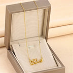 Valentines Day Gift New Titanium Steel Necklace Fashion New Love Smart Necklace Female Clavicle Chain Fashion Jewelry Woman - Grab Online Now