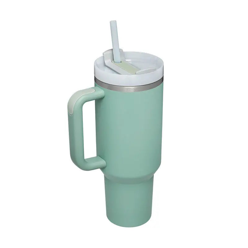 40 Oz Tumbler With Handle Straw Insulated, Stainless Steel Spill Proof Vacuum Coffee Cup Tumbler With Lid Tapered Mug Gifts For Valentine Lover Suitable For Car Gym Office Travel cjdropshipping