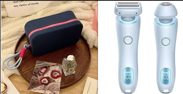 2 In 1 Hair Removal Epilator USB Rechargeable Trimmer Women Body Razor Face Leg Armpit Bikini Hand Pubic Shaver Hair Remover cjdropshipping