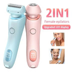 2 In 1 Hair Removal Epilator USB Rechargeable Trimmer Women Body Razor Face Leg Armpit Bikini Hand Pubic Shaver Hair Remover cjdropshipping