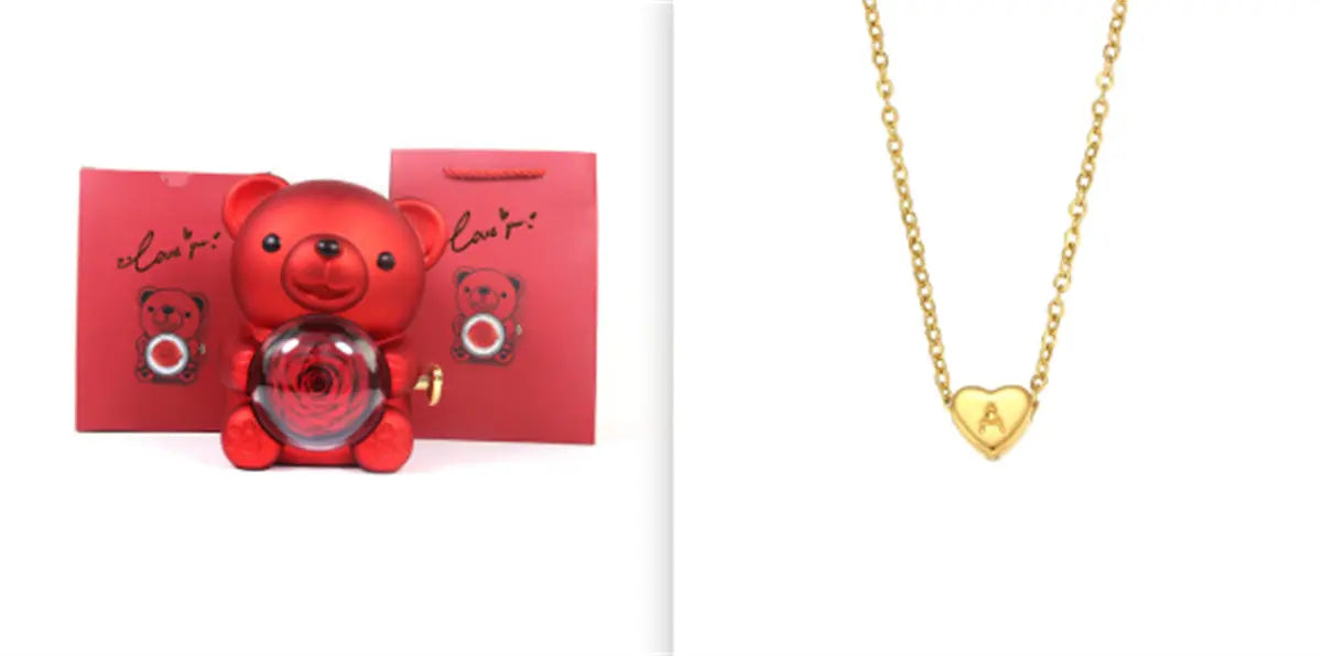 Eternal Rose Teddy Bear Gifts Box With Necklace - Grab Online Now
