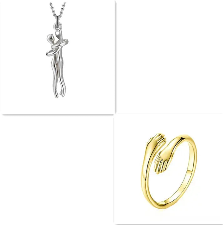Love Hug Necklace Unisex Men Women Couple Jewelry Simple Temperament Clavicle Chain Valentines Day Lover Gift cjdropshipping