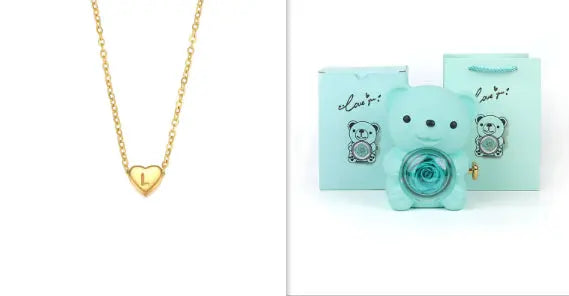 Eternal Rose Teddy Bear Gifts Box With Necklace - Grab Online Now
