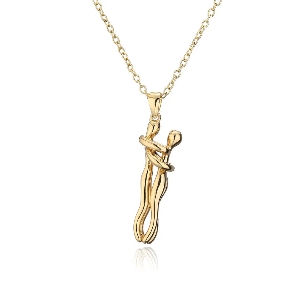 Hot Sale Affectionate Hug Necklace Couples Anniversary Valentine's Day  Gift Fashion Punk Street Style Pendant Necklace - Grab Online Now