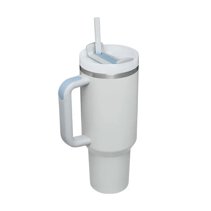 40 Oz Tumbler With Handle Straw Insulated, Stainless Steel Spill Proof Vacuum Coffee Cup Tumbler With Lid Tapered Mug Gifts For Valentine Lover Suitable For Car Gym Office Travel cjdropshipping