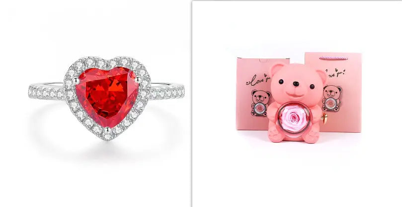 Eternal Rose Teddy Bear Gifts Box With Necklace - Grab Online Now