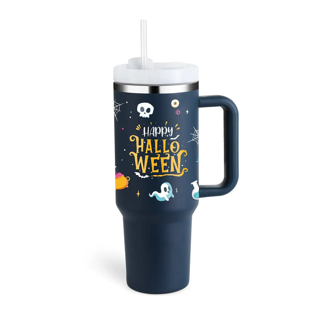 40 Oz Tumbler With Handle Straw Insulated, Stainless Steel Spill Proof Vacuum Coffee Cup Tumbler With Lid Tapered Mug Gifts For Valentine Lover Suitable For Car Gym Office Travel cjdropshipping