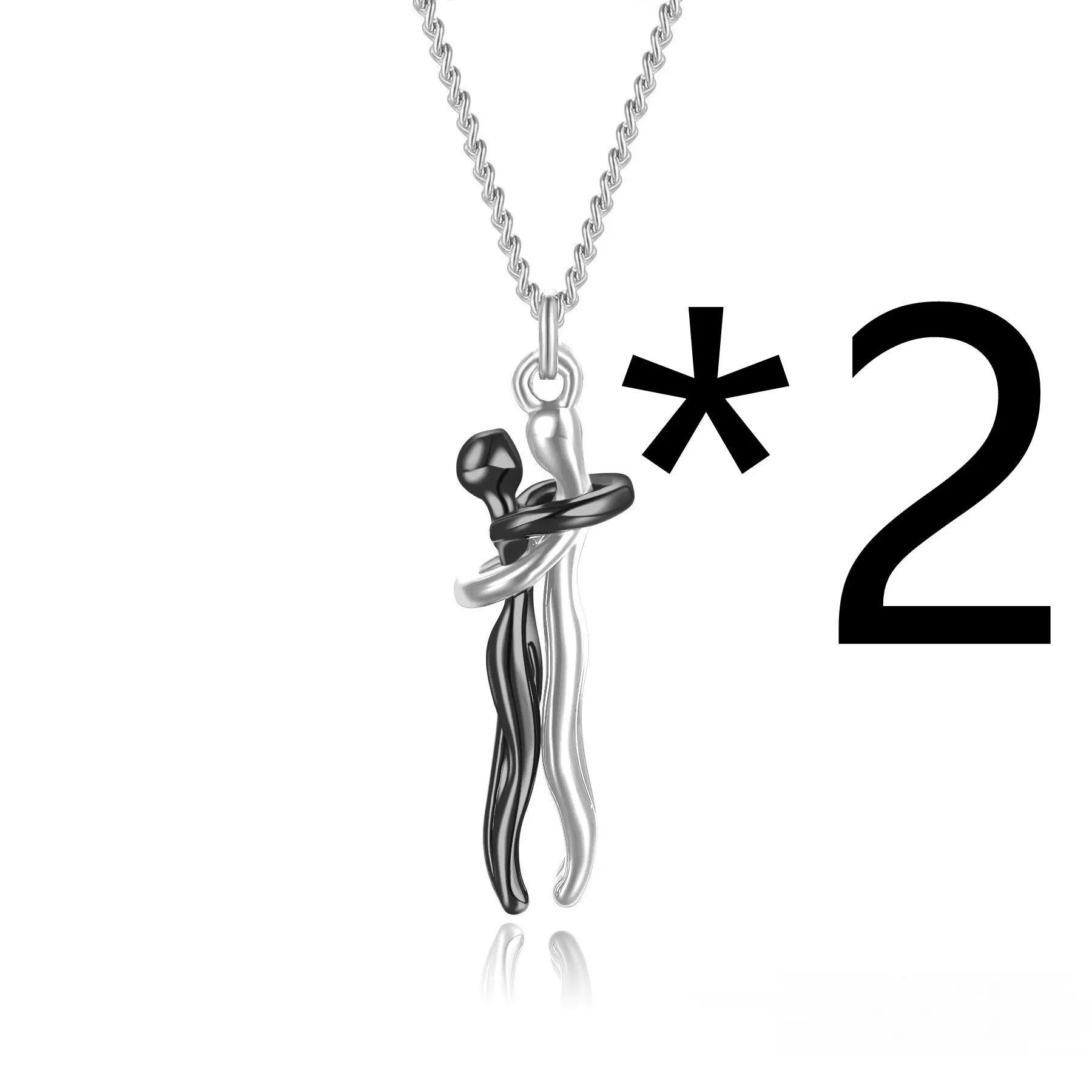 Hot Sale Affectionate Hug Necklace Couples Anniversary Valentine's Day  Gift Fashion Punk Street Style Pendant Necklace - Grab Online Now