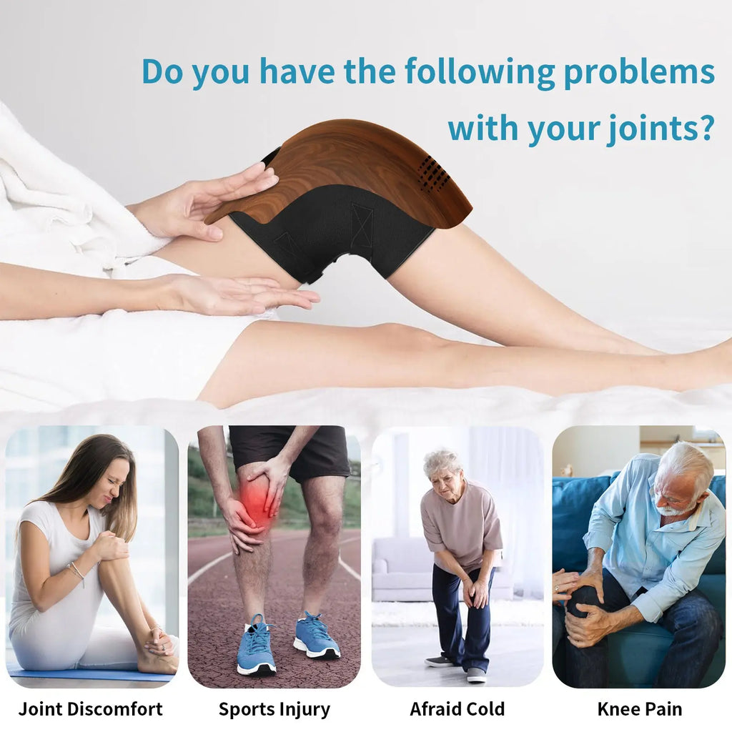 Intelligent Home Use Electric Intelligent Kneading Heating Knee Massager Rechargeable Pain Relief Infrared Laser Vibration Knee Massager cjdropshipping