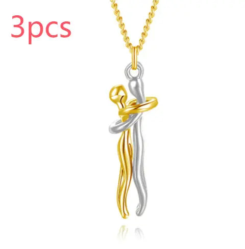 Love Hug Necklace Unisex Men Women Couple Jewelry Simple Temperament Clavicle Chain Valentines Day Lover Gift cjdropshipping
