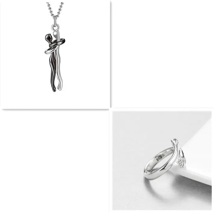Love Hug Necklace Unisex Men Women Couple Jewelry Simple Temperament Clavicle Chain Valentines Day Lover Gift cjdropshipping