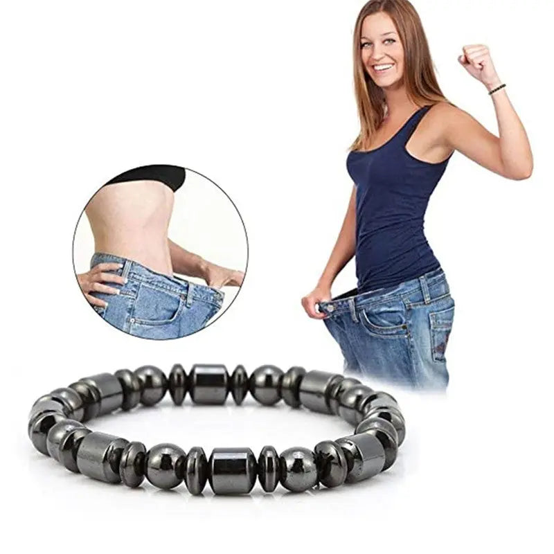 Weight Loss Magnet Bracelets For Women Men Pentagram Stone Magnetic Therapy Bracelets Pain Relief Slimming Health Jewelry cjdropshipping