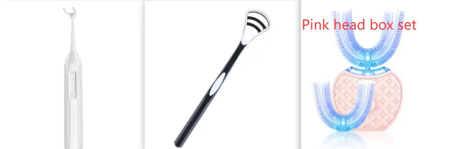 360 Degrees Intelligent Automatic Electric Toothbrush Waterproof U Type Tooth Brush Whitening Blue Light USB Charging - Grab Online Now