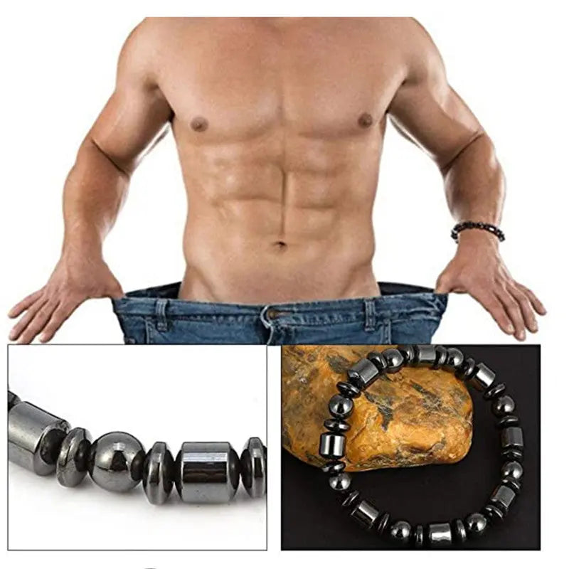 Weight Loss Magnet Bracelets For Women Men Pentagram Stone Magnetic Therapy Bracelets Pain Relief Slimming Health Jewelry cjdropshipping