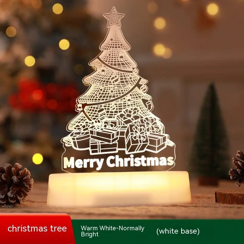 Christmas Decoration 3D Lamp Acrylic LED Night Lights New Year Valentines Day Christmas Kids Gift Christmas Ornaments cjdropshipping