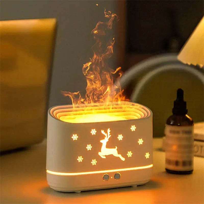 Elk Flame Humidifier Diffuser Mute Household Atmosphere Lamp Christmas Home Decorations cjdropshipping