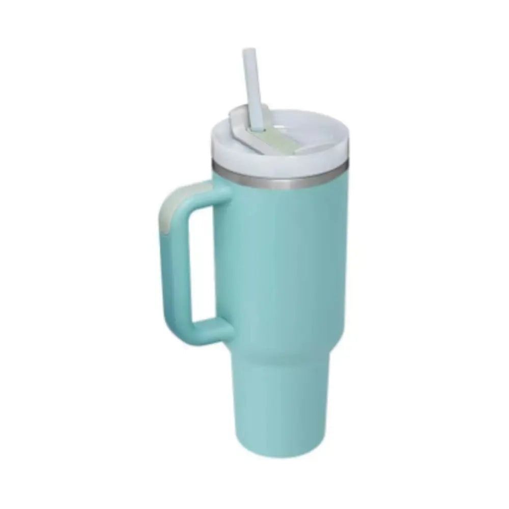 40 Oz Tumbler With Handle Straw Insulated, Stainless Steel Spill Proof Vacuum Coffee Cup Tumbler With Lid Tapered Mug Gifts For Valentine Lover Suitable For Car Gym Office Travel cjdropshipping