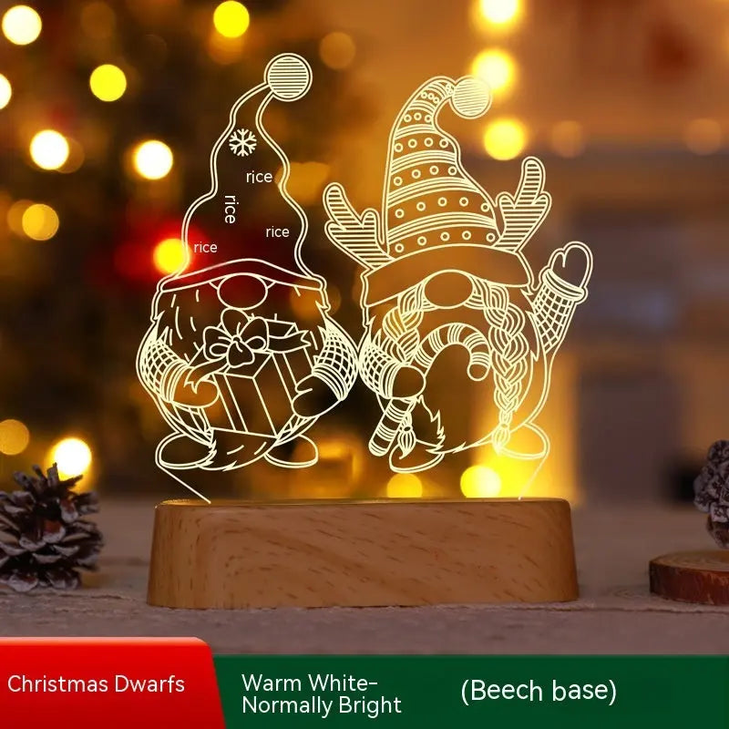 Christmas Decoration 3D Lamp Acrylic LED Night Lights New Year Valentines Day Christmas Kids Gift Christmas Ornaments cjdropshipping