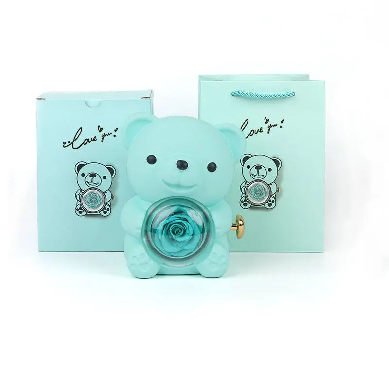 Eternal Rose Teddy Bear Gifts Box With Necklace - Grab Online Now