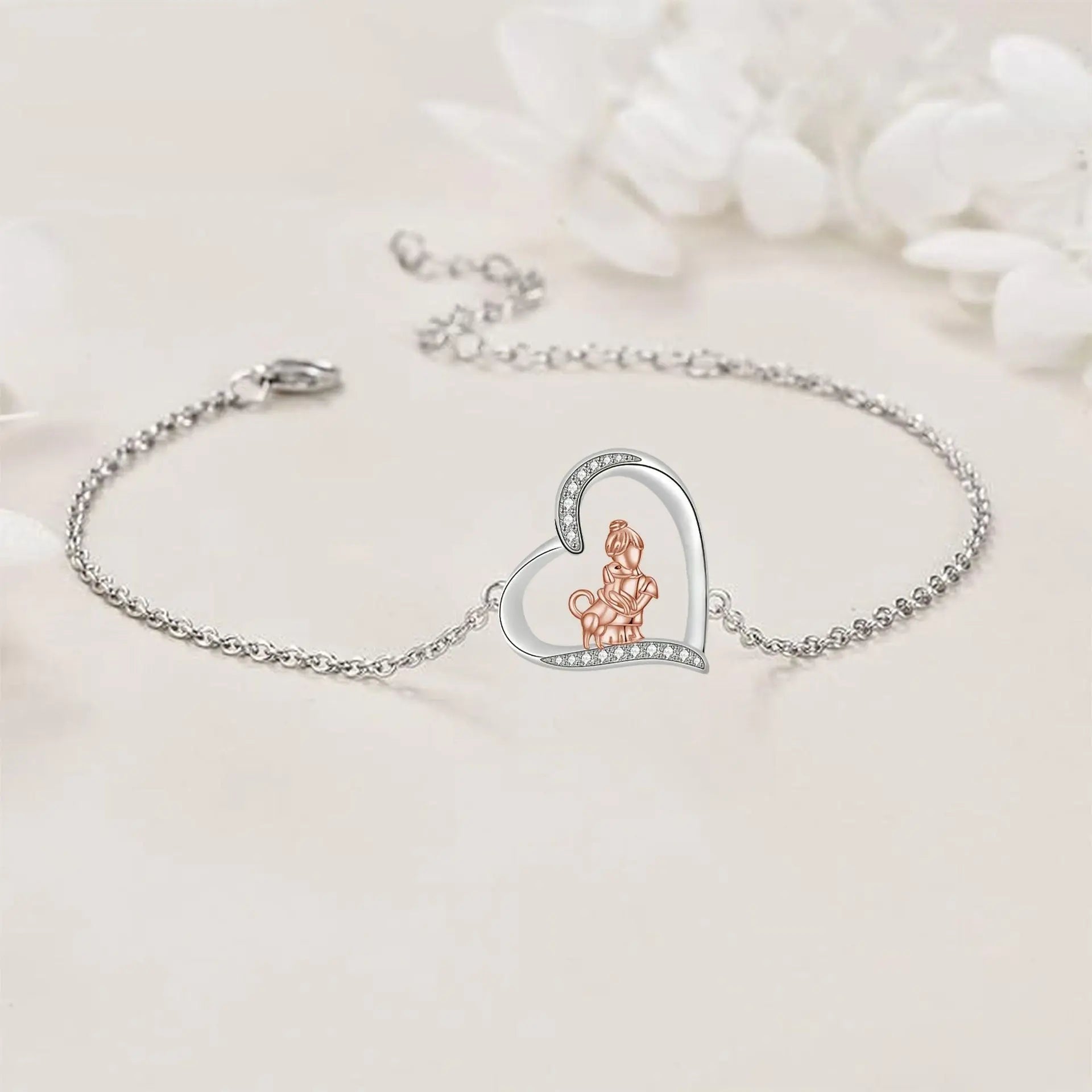 Heart-shaped Ornament Girl's Dog Bracelet cjdropshipping