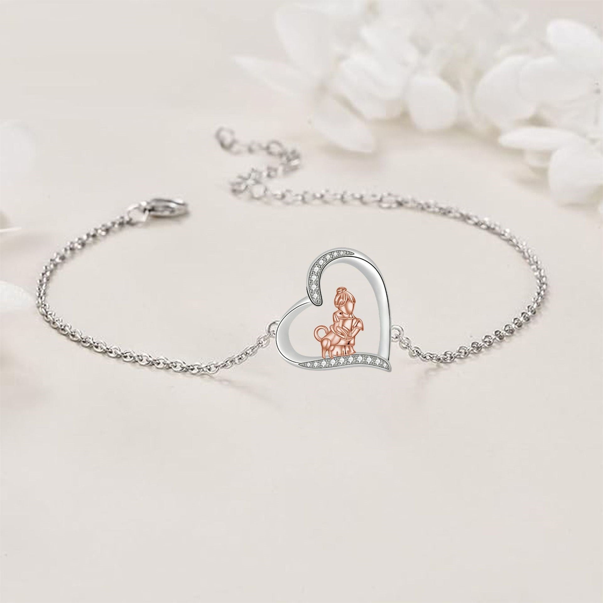 Heart-shaped Ornament Girl's Dog Bracelet