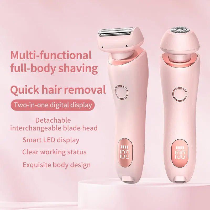 2 In 1 Hair Removal Epilator USB Rechargeable Trimmer Women Body Razor Face Leg Armpit Bikini Hand Pubic Shaver Hair Remover cjdropshipping