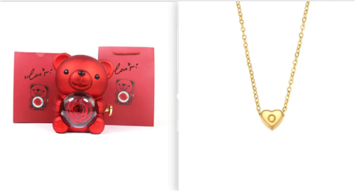 Eternal Rose Teddy Bear Gifts Box With Necklace - Grab Online Now
