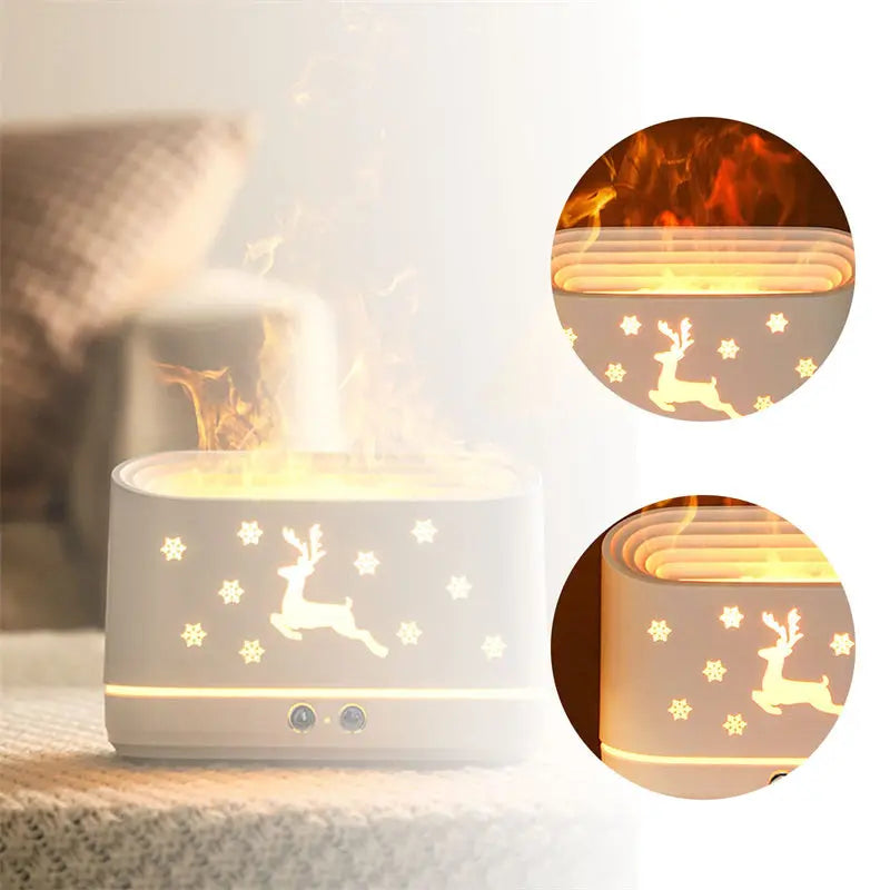 Elk Flame Humidifier Diffuser Mute Household Atmosphere Lamp Christmas Home Decorations cjdropshipping