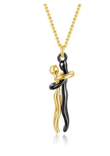 Love Hug Necklace Unisex Men Women Couple Jewelry Simple Temperament Clavicle Chain Valentines Day Lover Gift cjdropshipping