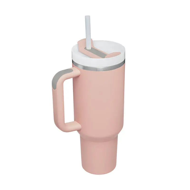 40 Oz Tumbler With Handle Straw Insulated, Stainless Steel Spill Proof Vacuum Coffee Cup Tumbler With Lid Tapered Mug Gifts For Valentine Lover Suitable For Car Gym Office Travel cjdropshipping