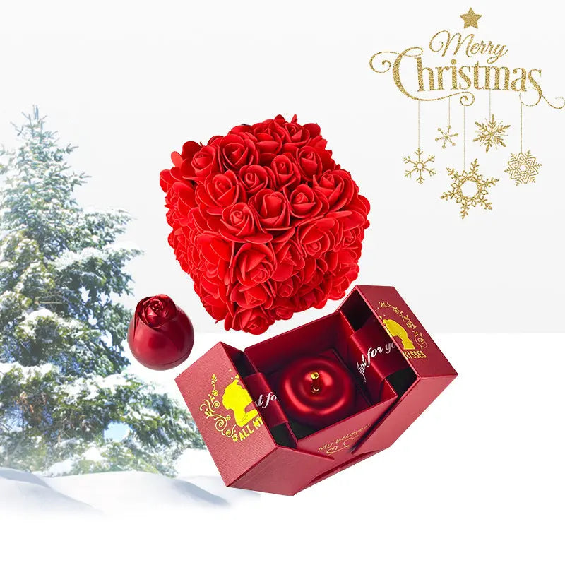 Valentines Day Gift Soap Rose Gift Box Crystal Pendant Necklace Eternal Flower Jewelry Box Set Wedding Birthday Gift For Girlfriend - Grab Online Now